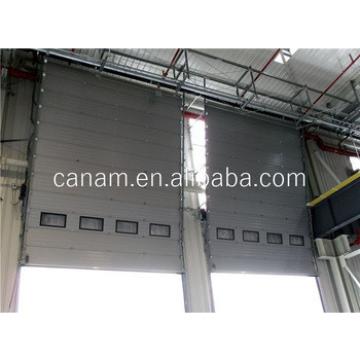 automatic industry vertical lift door with glass window and person entry door