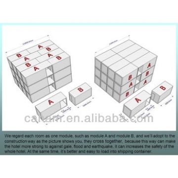 flat packed luxury and economical prefab container hotels