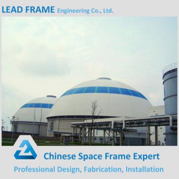 Light steel structure space frame for dome coal shed