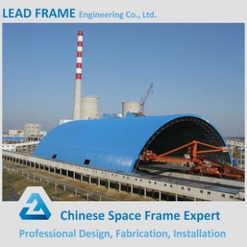 Prefabricated steel space frame building for coal storage