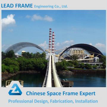 Light weight steel space frame building for barrel coal storage
