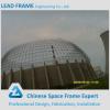 anti-wind steel space frame prefab bolted curved roof structure