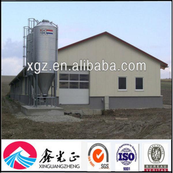Low cost prefabricated steel structure chicken house and poultry house with feeding system #1 image