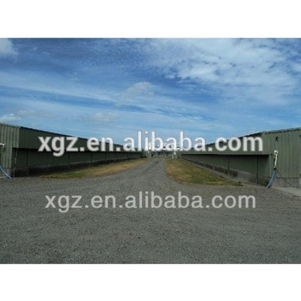 cheap prefabricated poultry house steel broiler shed with automatic feeder for sale #1 image