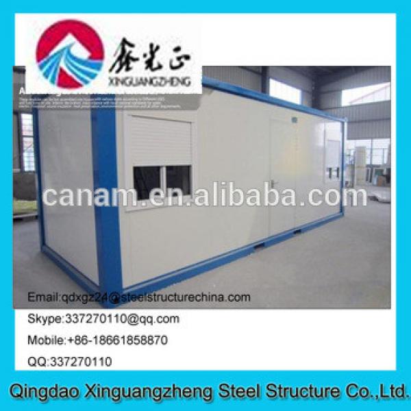 Waterproof Steel Blue and White Prefab Container House with EPS Sandwich Panel #1 image