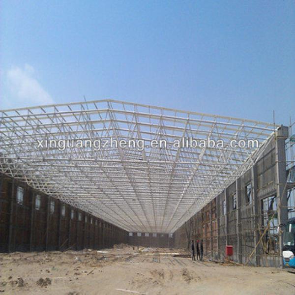 high span light prefabricated roof steel structure gymnasium warehouse worshop shed design and construction #1 image