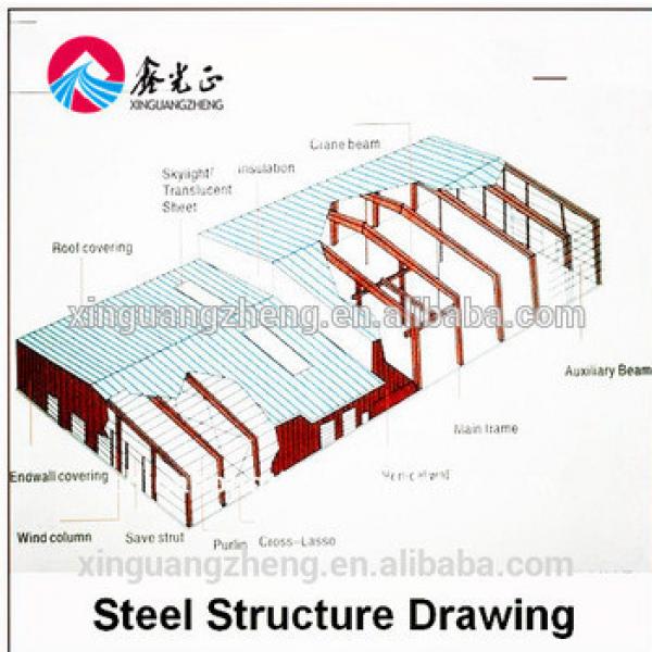 10000 square meters steel structure warehouse with crane for machine produing #1 image