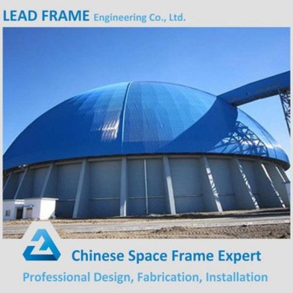 anti-wind steel structure prefab steel storage shed for dome coal yard #1 image
